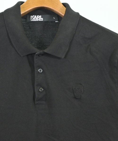 KARL LAGERFELD（カールラガーフェルド）ポロシャツ 黒 サイズ:L メンズ/2200700368020