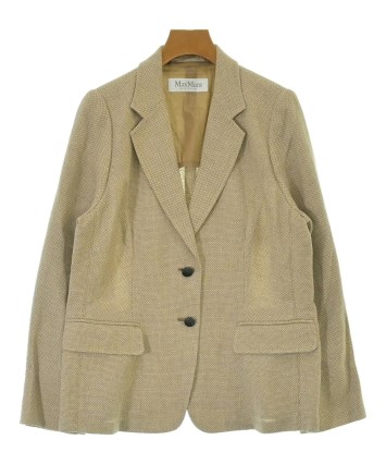 「マックスマーラ」麻のベージュジャケット イタリアmade Max Mara（マックスマーラ）ジャケット ベージュ サイズ:46(XL位