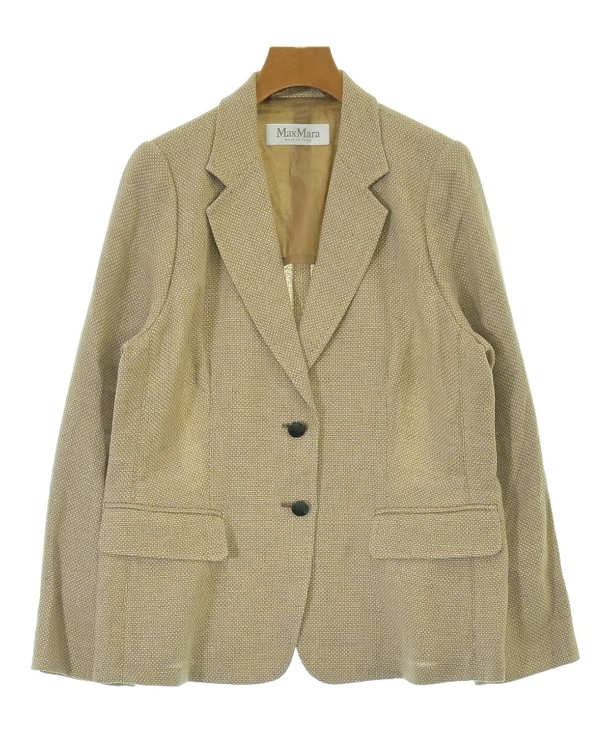 マックスマーラ ベージュ スエード テーラードジャケット Max Mara(マックスマーラ)ジャケット ベージュ サイズ:46(XL位