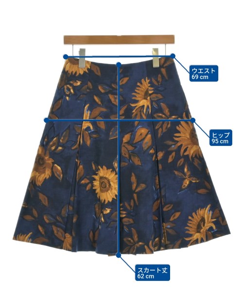 Max Mara（マックスマーラ）ひざ丈スカート 紺 サイズ:38(S位) レディース/2200620384025
