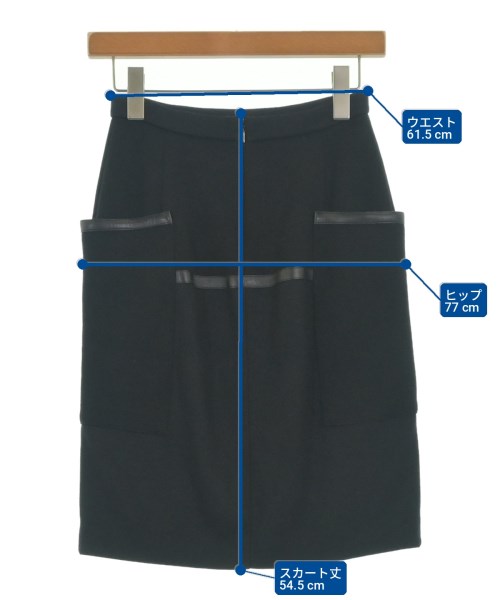 Max Mara（マックスマーラ）ひざ丈スカート 黒 サイズ:34(XS位) レディース/2200732703196