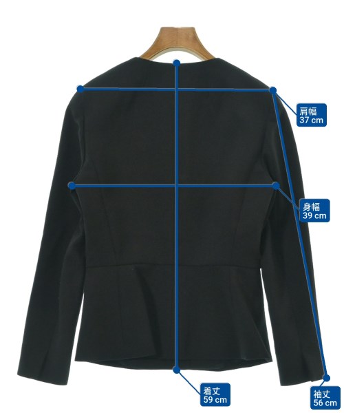 Max Mara（マックスマーラ）ノーカラージャケット 黒 サイズ:36(XS位) レディース/2200678837122