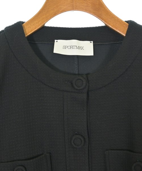 SPORTMAX（スポーツマックス）ノーカラージャケット 黒 サイズ:S レディース/2200705747028