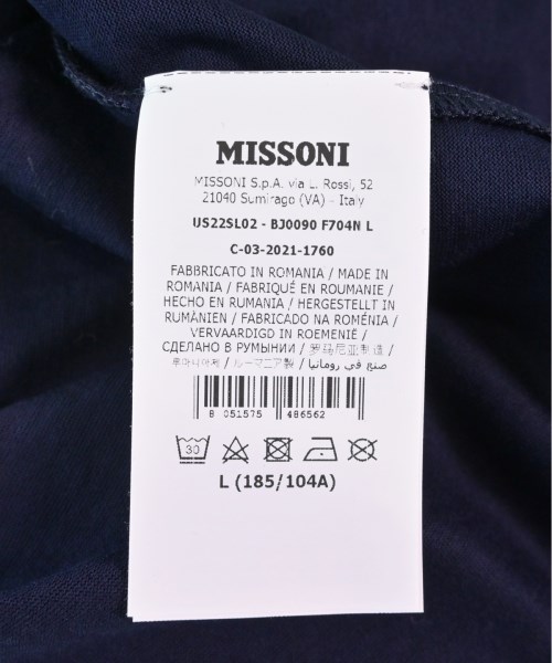 MISSONI ミッソーニ Tシャツ・カットソー L 紺
