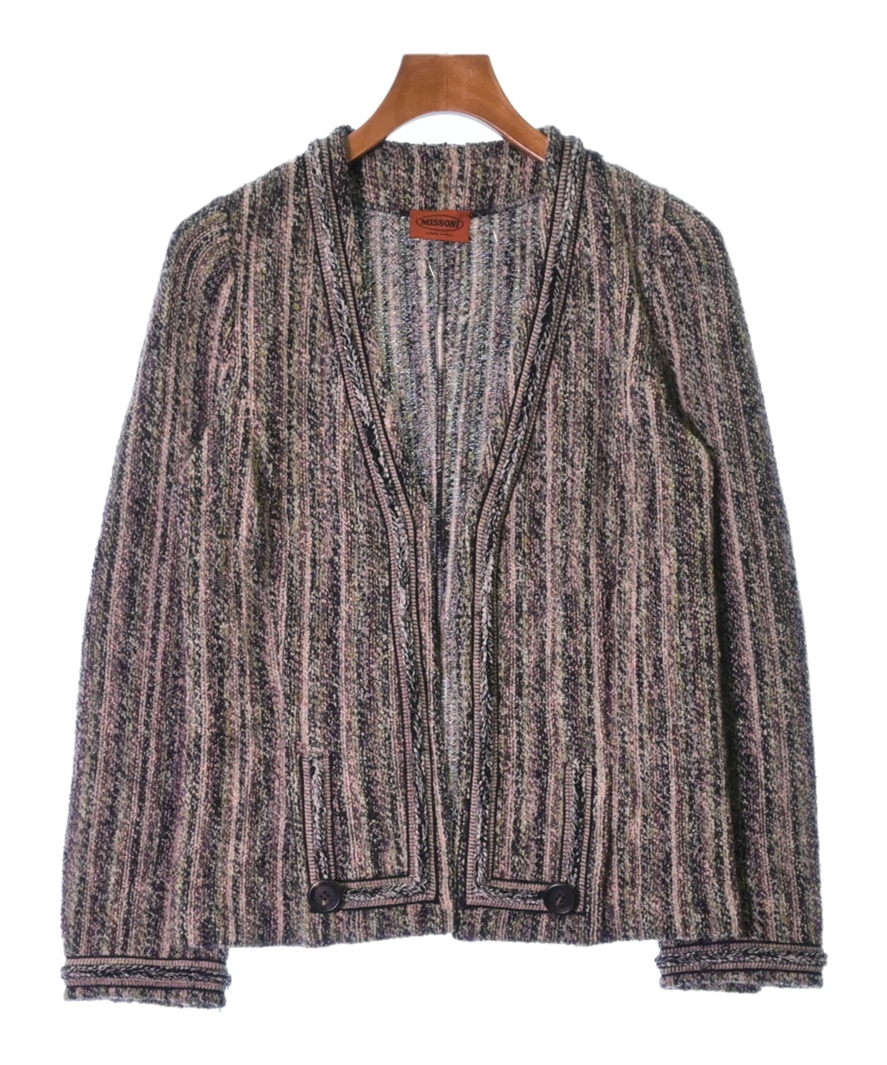 上質】 イタリア製 ミッソーニ ノーカラー ニットジャケット 40