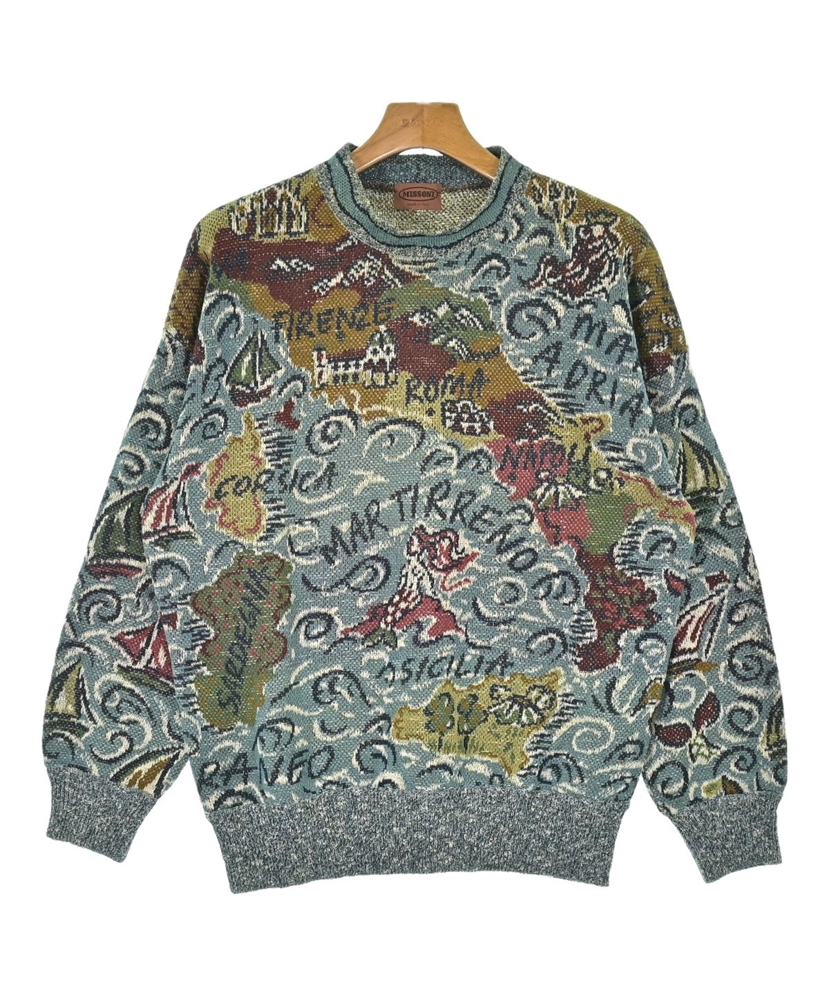 MISSONI（ミッソーニ）ニット・セーター 青 サイズ:48(L位) メンズ