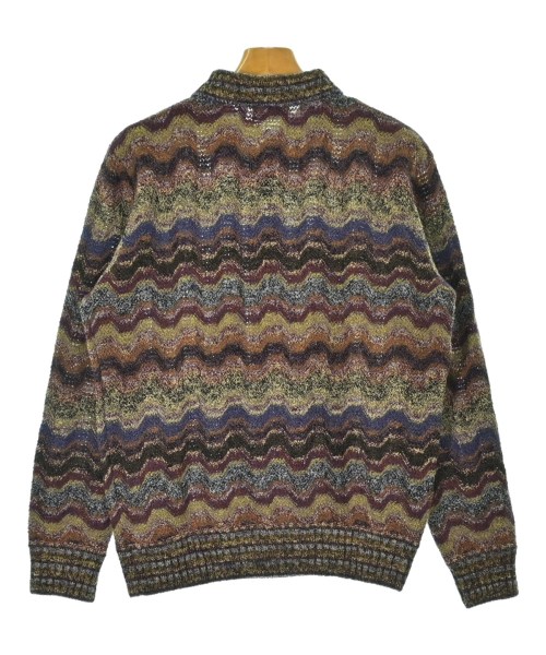 大きいサイズ✨MISSONIミッソーニ 総柄 ポロセーター ニット 昭和レトロ MISSONI（ミッソーニ）ニット・セーター 紫 サイズ:48(L位) メンズ