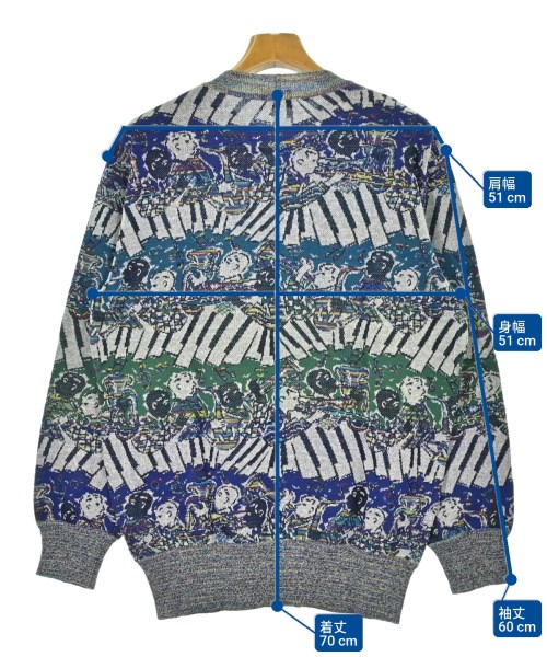 MISSONI（ミッソーニ）ニット・セーター 青 サイズ:50(XL位) メンズ/2200632774227