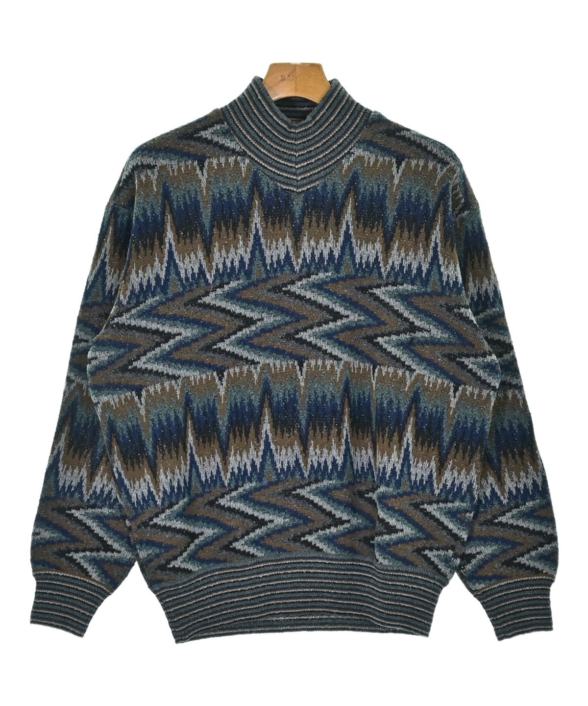 MISSONI（ミッソーニ）ニット・セーター 青 サイズ:48(L位) メンズ