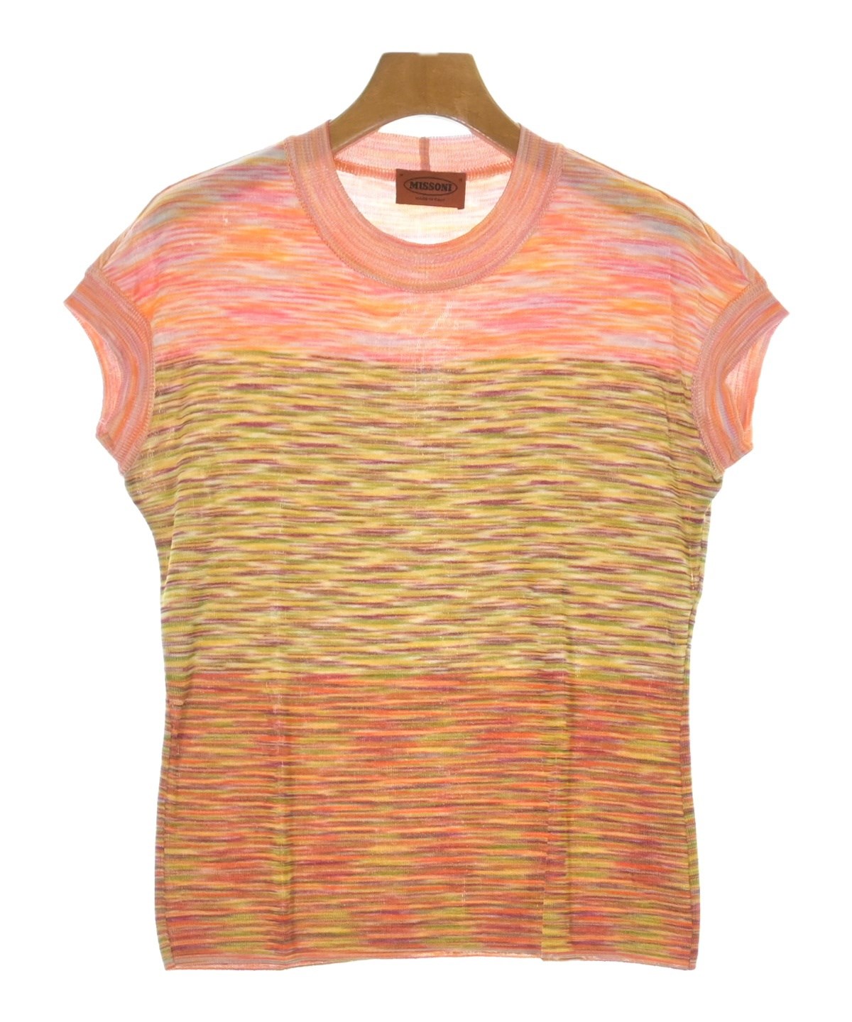 ミッソーニ MISSONI SPORT カットソー ボーダー 半袖 オレンジ MISSONI - ミッソーニ MISSONI SPORT カットソー ボーダー 半袖