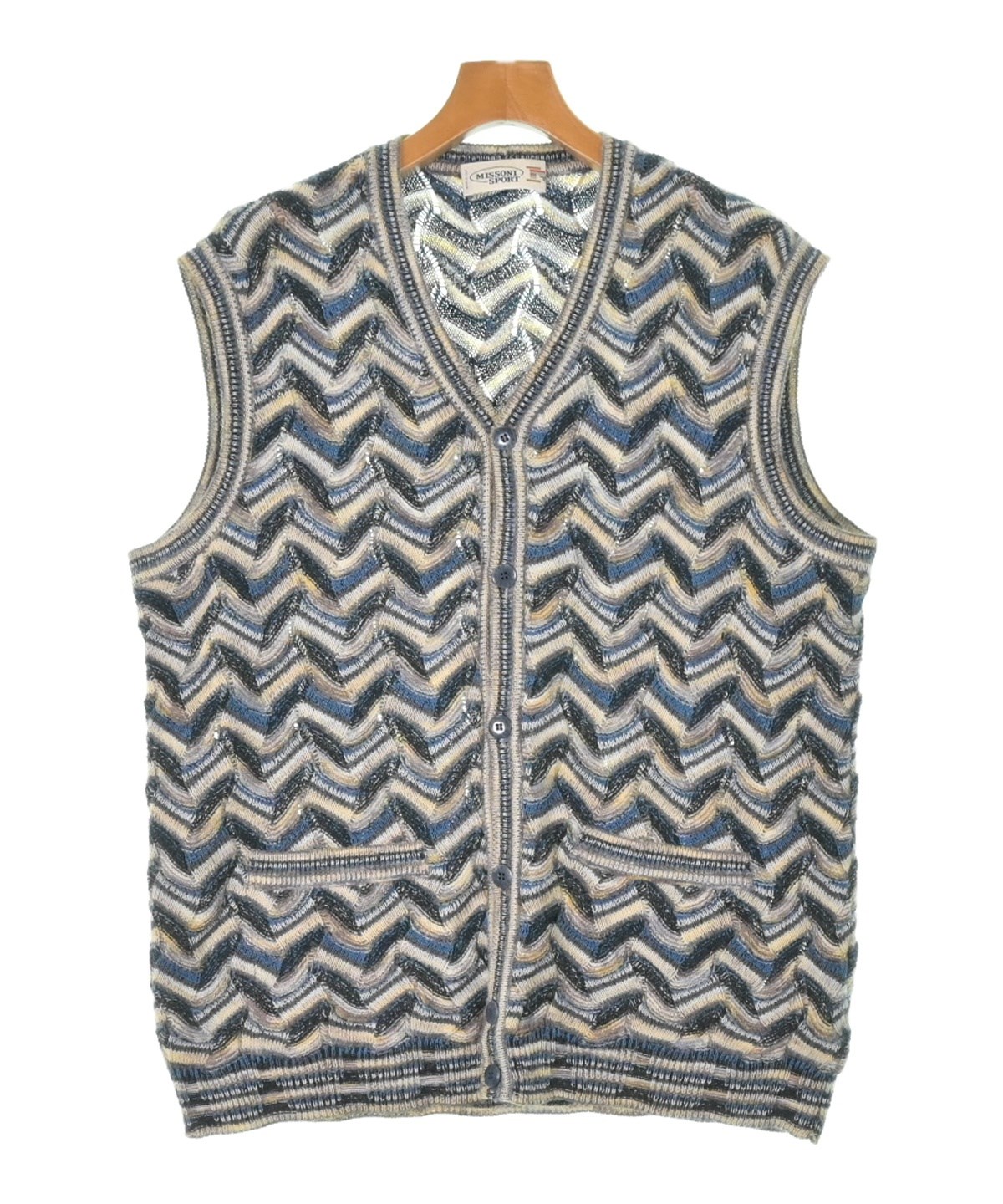 MISSONI（ミッソーニ）ベスト 紺 サイズ:56(XXL位) メンズ