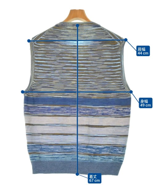 MISSONI（ミッソーニ）ベスト 青 サイズ:52(XXL位) メンズ/2200666814128