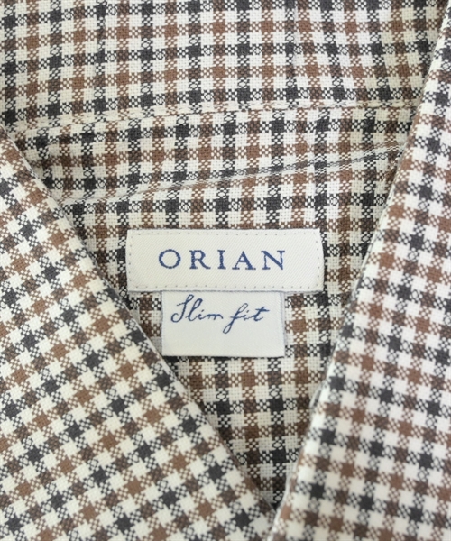 ORIAN（オリアン）ドレスシャツ 茶 サイズ:39(M位) メンズ/2200610355615