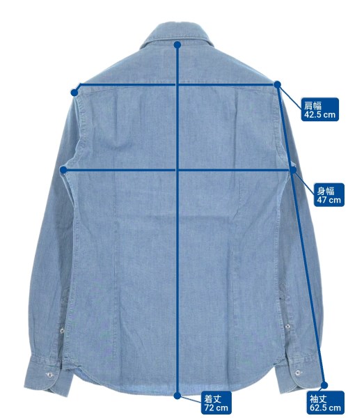 ORIAN（オリアン）カジュアルシャツ 青 サイズ:XS メンズ/2200641808111