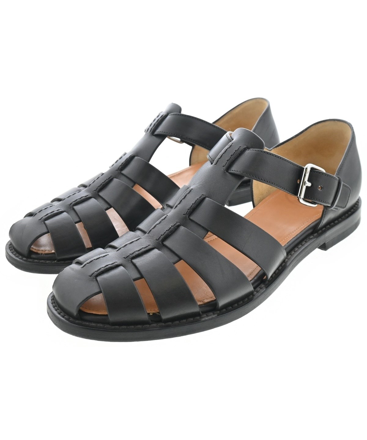 church'sサンダル　メダリオン　チャーチ　黒　38.5 サルトル Church's（チャーチ）サンダル 黒 サイズ:UK7(25.5cm位) メンズ