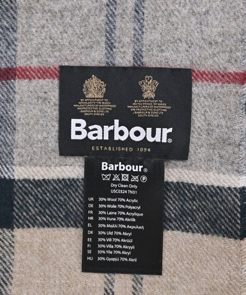 Barbour（バブアー）マフラー ベージュ サイズ:- メンズ/2200645892208