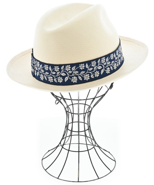 Borsalino（ボルサリーノ）ストローハット 白 サイズ:60 メンズ/2200661147092