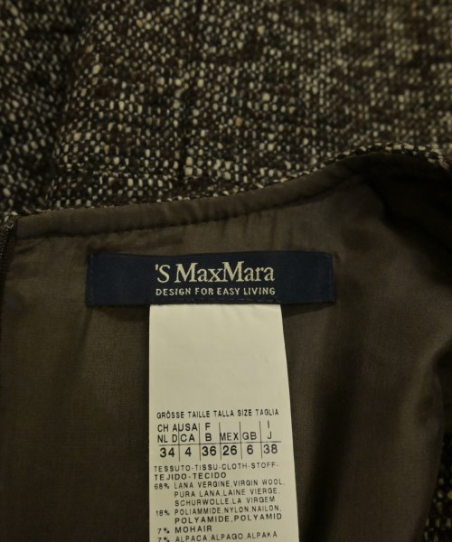 'S Max Mara（エス　マックス　マーラ）ワンピース 茶 サイズ:38(S位) レディース/2200625585014