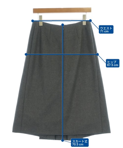 BLACK FLEECE BY Brooks Brothers（ブラックフリースバイブルックスブラザーズ）ロング・マキシ丈スカート グレー サイズ:BB2(M位) レディース/2200709988151