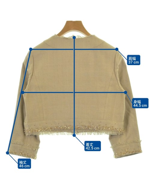 FOXEY BOUTIQUE（フォクシーブティック）ノーカラージャケット ベージュ サイズ:42(M位) レディース/2200721350462