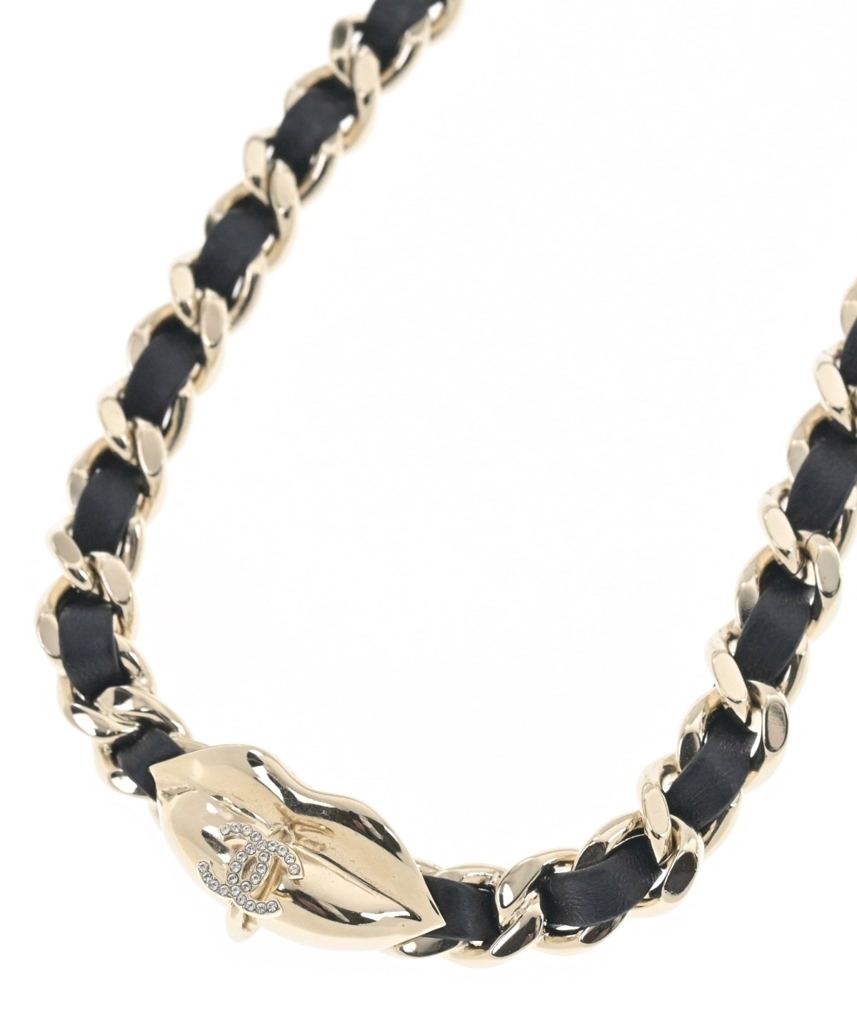 ユメ　新品CHANEL ロゴネックレス24Kゴールドブラック CC レザー 楽天市場】シャネル CHANEL ネックレス チョーカー ハート メタル CC