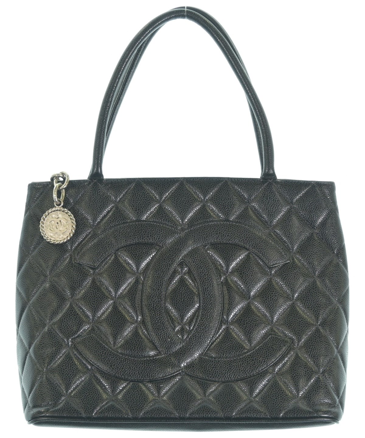 CHANEL シャネル トートバッグ 黒 - 4500125E0032 CHANEL シャネル ココマーク トートバッグ カーフ レディース