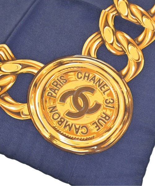 CHANEL（シャネル）バンダナ・スカーフ 紺 サイズ:- レディース/2200713626308