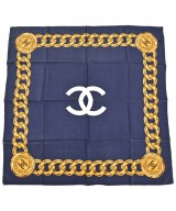CHANEL（シャネル）バンダナ・スカーフ 紺 サイズ:- レディース/2200713626308