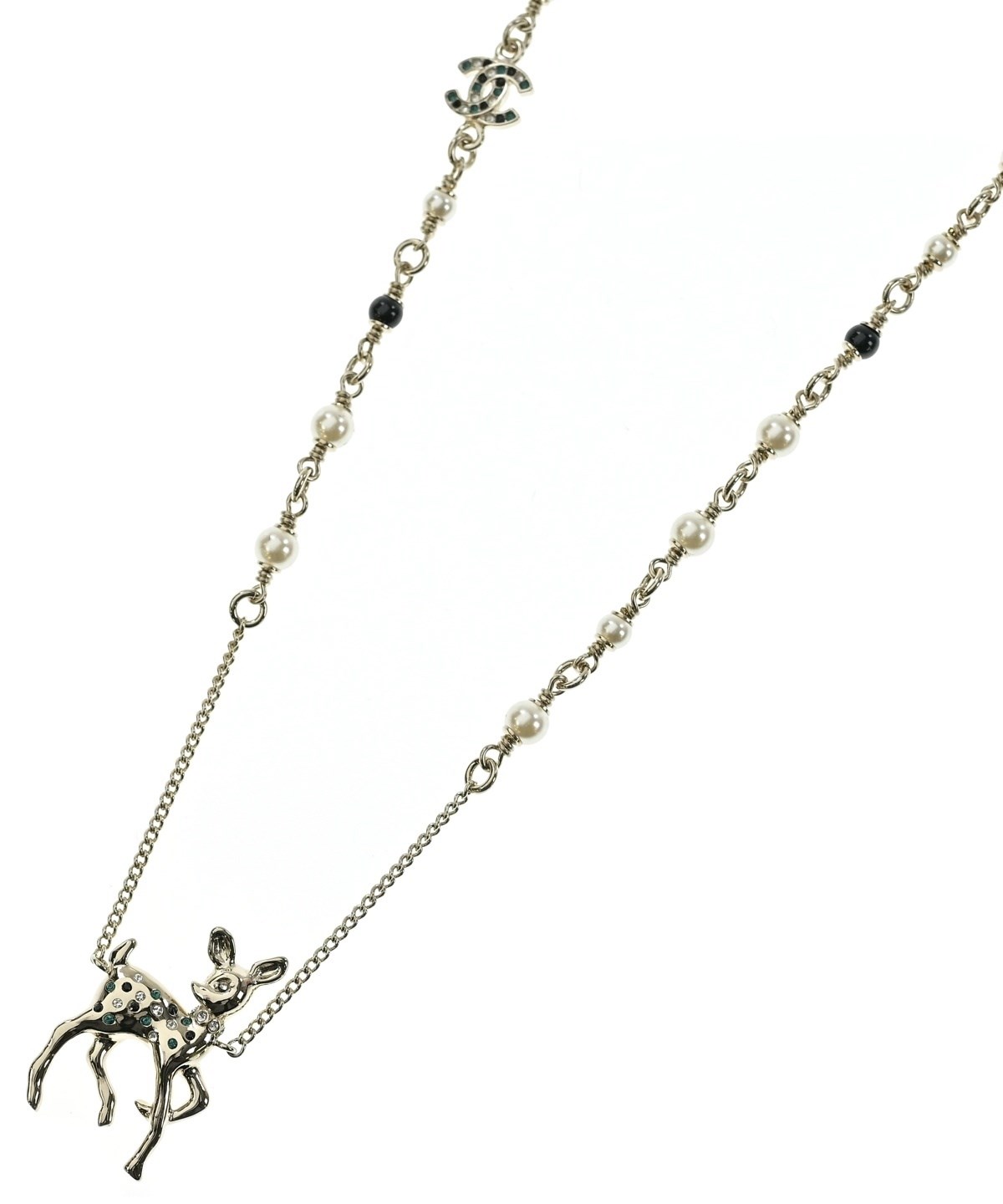 美品　CHANEL ネックレス 鹿 モチーフ パール　2way CHANEL（シャネル）ネックレス シルバー サイズ:- レディース