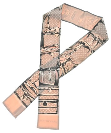【最終処分SALE】ルイヴィトンタグ付きモノグラムスカーフ K-5517 LOUIS VUITTON（ルイヴィトン）バンダナ・スカーフ グレー