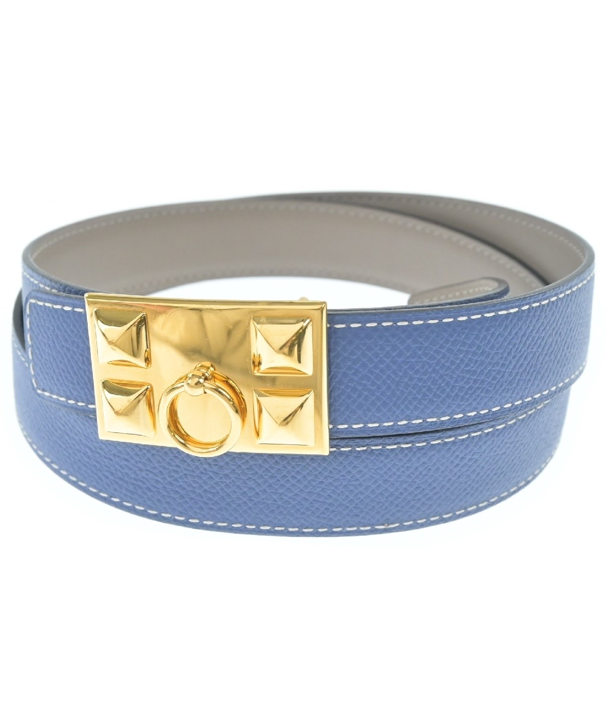 HERMES（エルメス）ベルト 青 サイズ:80 レディース