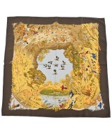 HERMES（エルメス）バンダナ・スカーフ 茶 サイズ:90 レディース/2200634870125