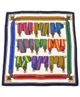 HERMES（エルメス）バンダナ・スカーフ 紺 サイズ:90 レディース/2200634870163