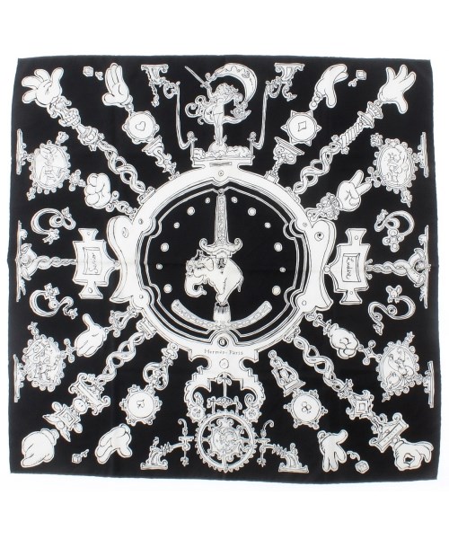 HERMES(エルメス)バンダナ・スカーフ 黒 サイズ:90/2200635517012