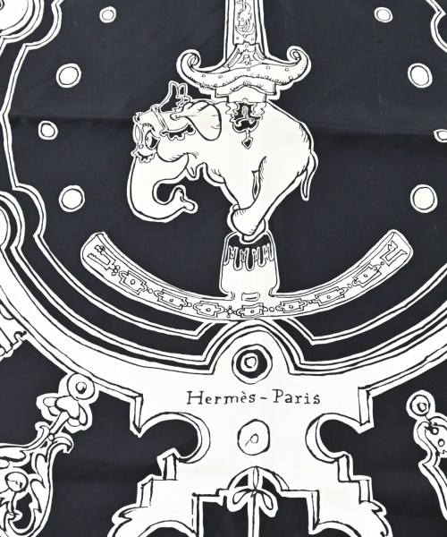 HERMES（エルメス）バンダナ・スカーフ 黒 サイズ:90 レディース/2200635517012