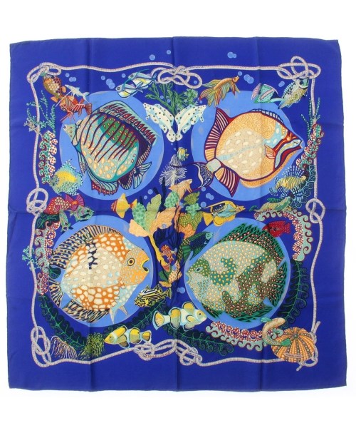 HERMES(エルメス)バンダナ・スカーフ 青 サイズ:90/2200631562092