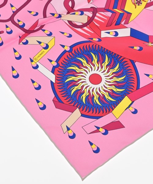 HERMES（エルメス）バンダナ・スカーフ ピンク サイズ:90 レディース/2200639139104