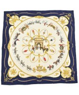 HERMES（エルメス）バンダナ・スカーフ 紺 サイズ:90 レディース/2200639798455