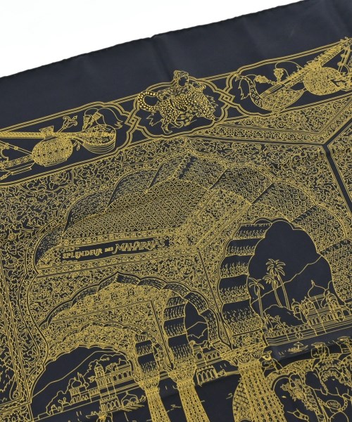 HERMES（エルメス）バンダナ・スカーフ 紺 サイズ:90 レディース/2200639798486