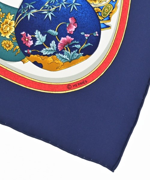 HERMES（エルメス）バンダナ・スカーフ 紺 サイズ:90 レディース/2200639798523