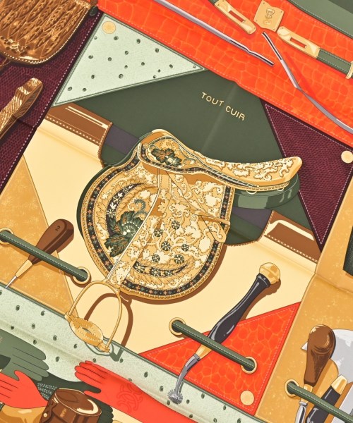 HERMES（エルメス）バンダナ・スカーフ カーキ サイズ:90 レディース/2200630159101