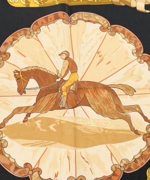 HERMES（エルメス）バンダナ・スカーフ 黒 サイズ:90 レディース/2200642112194