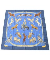 HERMES（エルメス）バンダナ・スカーフ 青 サイズ:90 レディース/2200642112361