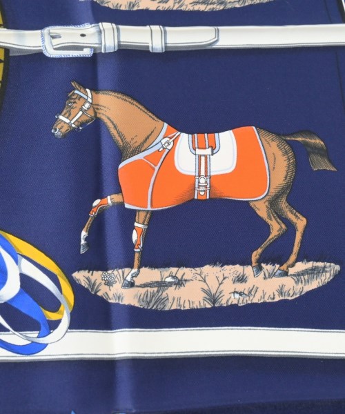 HERMES（エルメス）バンダナ・スカーフ 紺 サイズ:90 レディース/2200642112392