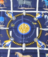 HERMES（エルメス）バンダナ・スカーフ 紺 サイズ:90 レディース/2200642112392