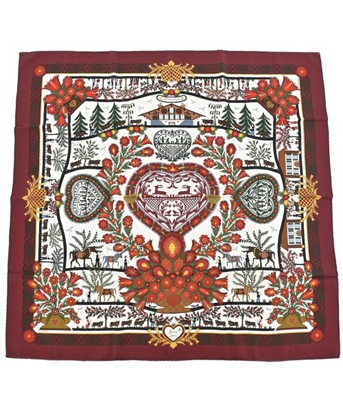 HERMES(エルメス)バンダナ・スカーフ 赤 サイズ:90/2200639530352