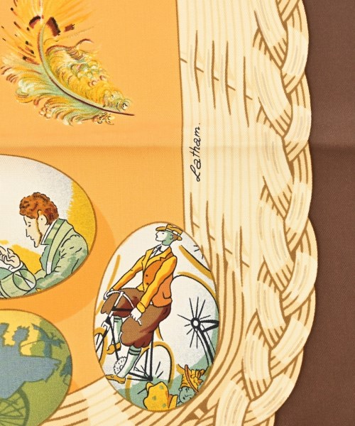 HERMES（エルメス）バンダナ・スカーフ 茶 サイズ:90 レディース/2200596717032