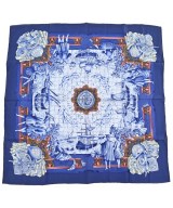 HERMES（エルメス）バンダナ・スカーフ 青 サイズ:90 レディース/2200611842169