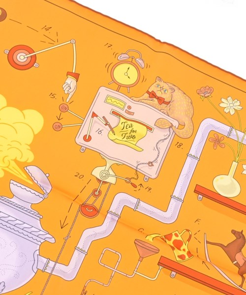 HERMES（エルメス）バンダナ・スカーフ オレンジ サイズ:90 レディース/2200623201053