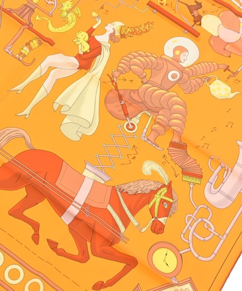 HERMES（エルメス）バンダナ・スカーフ オレンジ サイズ:90 レディース/2200623201053